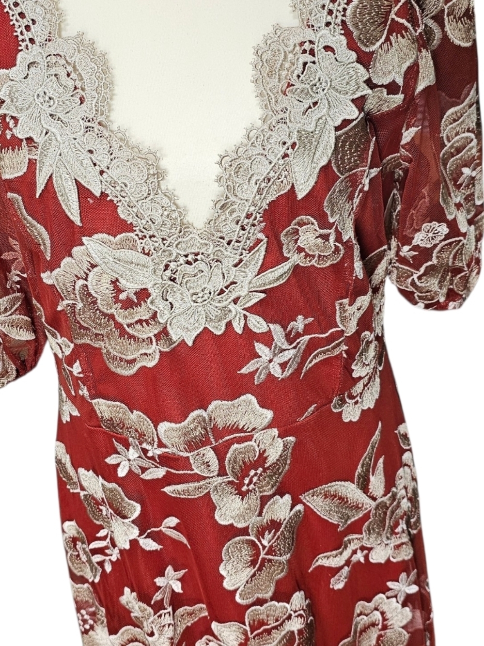 Joyfolie Maxi Dress with Cream Roses In Cinnamon - Picture 6 of 11